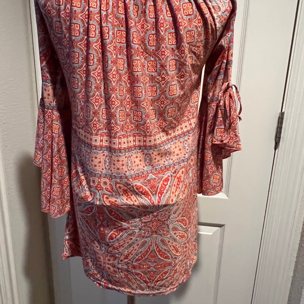 Lildy Tie Sleeve Long Tunic Romantic Floaty Top BOHO - Picture 3 of 7